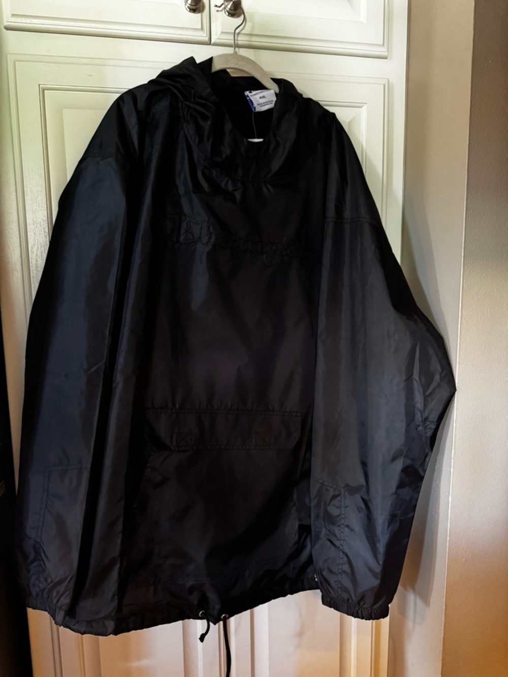 NWT Champion Men's Big & Tall Anorak Jacket Black 4XL Wind Rain Embroidered - Picture 2 of 13